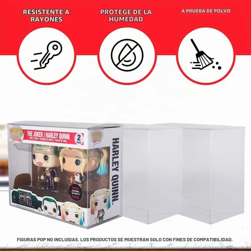 Vista 3 de EVORETRO [Paquete de 10] Funda protectora doble para Funko Pop 2 unidades – Funda protectora de plástico transparente para mascotas de 0.014 in