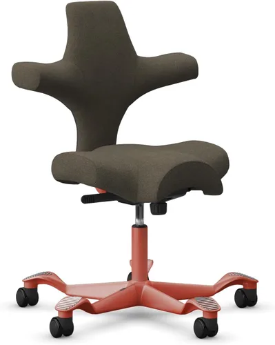 Vista 14 de HAG Capisco Sit to Stand - Silla de pie con marco negro, tapizada de ónix negro con anillo para el pie Negro Onyx