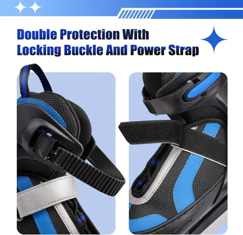 Vista 4 de Patines de Hielo Ajustables para Niños: Patines de Hockey sobre Hielo para Niño, Niña, Principiante, Juvenil, Junior, Adecuados para Exteriores