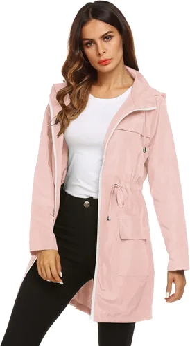 Vista 6 de Lomon - Chaqueta impermeable y ligera para la lluvia con capucha para exteriores