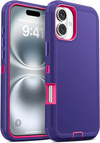 Vista 28 de Jelanry - Funda para iPhone 15 5G, protección resistente, resistente, color negro Dropproof & Dual-Layer Protective Back Cover with Port Anti