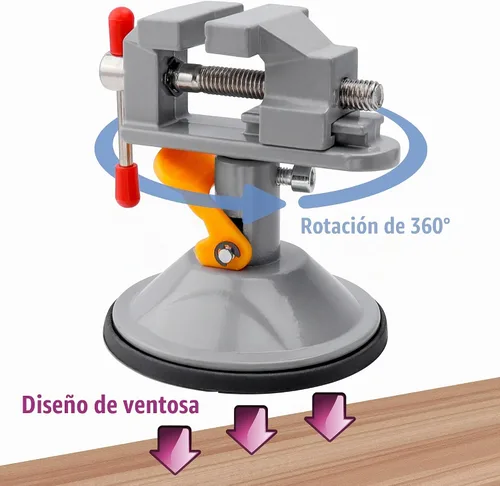 Vista 2 de Yakamoz Mini Tornillo de Banco 360 Grados Abrazadera de Succión Tornillo de Mesa Pequeña Abrazadera de Banco para Trabajos en Joyería, Manualidades