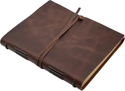Vista 16 de Cuaderno de diario marrón – El mejor diario de cuero genuino fresco para escritores, tamaño A5, 6.2 x 8.5 pulgadas, bloc de notas para hombres