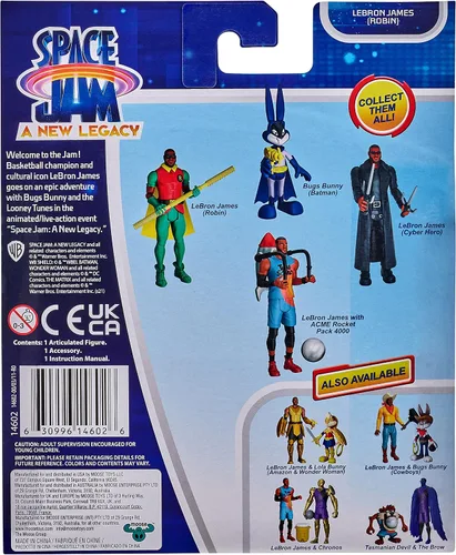 Vista 4 de Moose Toys- Space Jam: A New Legacy, figura de acción Baller, Lebron James de 5 pulgadas (Robin).
