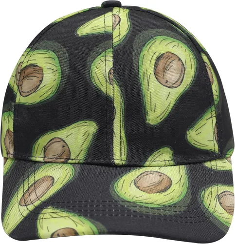 Vista 4 de ZLYC Gorra de béisbol hawaiana con estampado floral para mujer Aguacate Negro