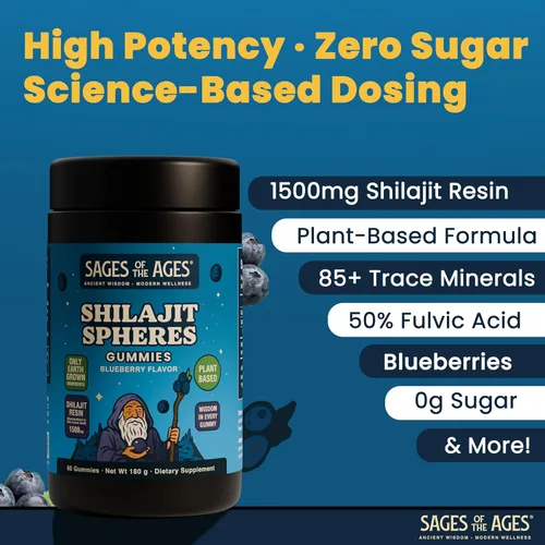 Vista 5 de Gomitas Shilajit – 1500 mg de shilajit del Himalaya para hombres Energía y Resistencia – Complejo de ácido fúlvico puro – Orgánico, vegano, sin OMG