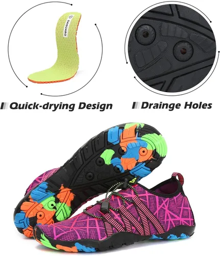 Vista 5 de Mishansha - Zapatos de agua para hombres y mujeres, secado rápido, para natación, buceo, surf, deportes acuáticos, piscina, playa, senderismo, yoga.