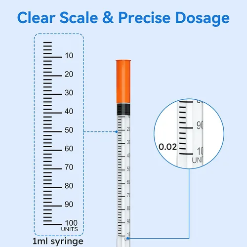 Vista 6 de Paquete de 100 jeringas U-100 0.03 fl oz/cc 31G 5/16" (8mm)