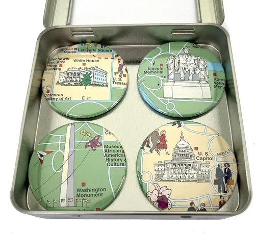 Vista 11 de Washington DC Map Magnets (2. White House/Lincoln/Monument/Capitol)