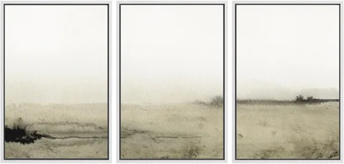 Vista 132 de SIGNWIN Lienzo enmarcado para pared, juego de arte abstracto de serenidad costera, ilustraciones abstractas junto al mar, arte moderno, decorativo