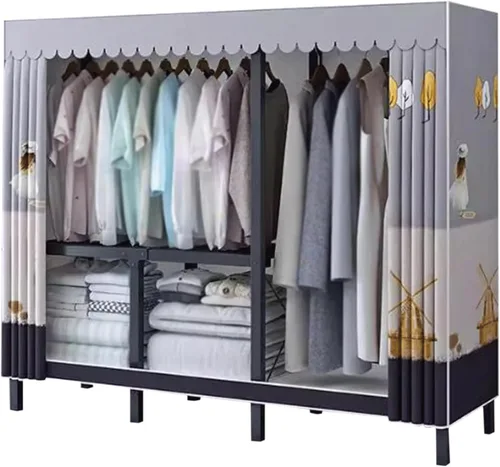Vista 15 de Armarios grandes Armario portátil Armario con áreas para colgar Armario de metal de acero Armario de ropa Armario para colgar Dormitorio Armario
