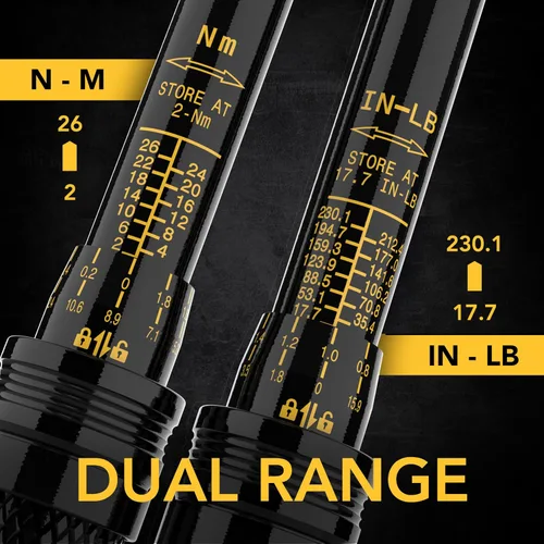 Vista 2 de LEXIVON Llave dinamométrica para bicicleta de 1/4 de pulgada, Newton Metro Engranaje de 72 dientes, tipo clic de doble dirección, 2-26 Nm