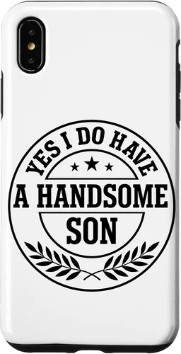 Vista 11 de Loving Parent Yes I Have A Handsome Son Emblem Case for iPhone 16