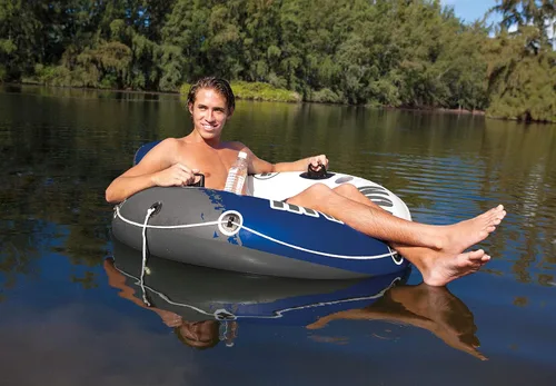 Vista 3 de INTEX 58825EP River Run 1 Salón flotante inflable: respaldo cómodo - portavasos integrados - Asas de agarre duraderas - Cuerda de agarre completa