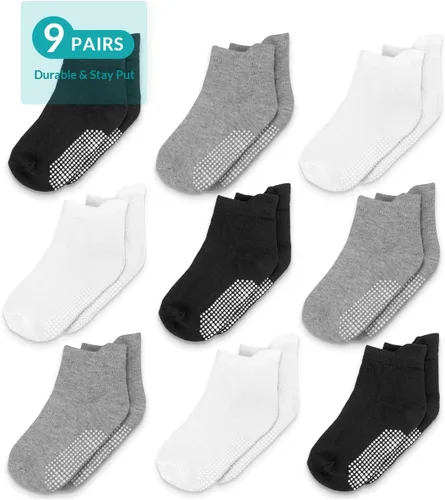Vista 8 de Infinno Baby Non Slip Ankle Socks 9 Pairs - Toddler Socks with Grips for Kids, Infants Boys and Girls 6-24 Months, 1T-7T