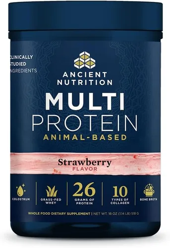 Vista 11 de Ancient Nutrition Polvo a base de animales multiproteínas, 0.86 onzas de proteína, suero alimentado con hierba, caldo de huesos, péptidos