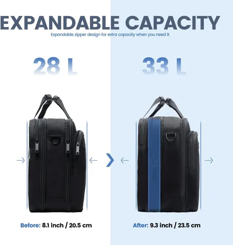 Vista 5 de EMPSIGN Maletín para computadora portátil para hombre, estuche para Negro/Negro
