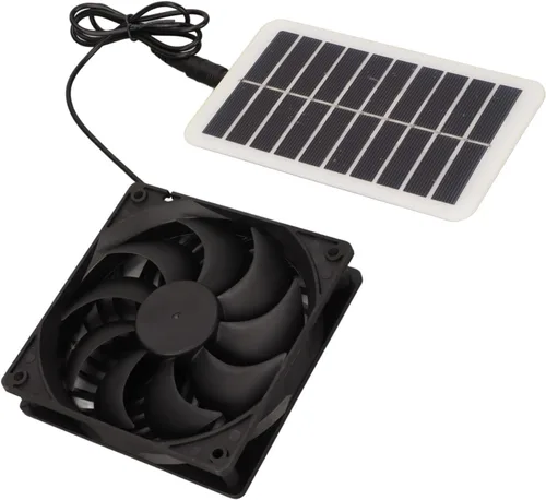 Vista 5 de plplaaoo - Kit de ventilador de panel solar, 100 W, 12 V, panel solar, ventilador de extractor de panel de energía solar de 15 W, ahorro de energía