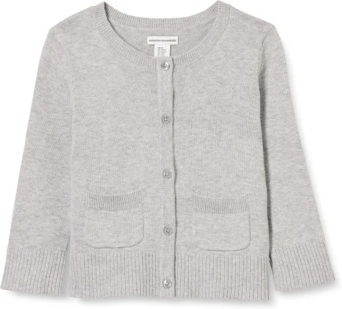 Vista 8 de Amazon Essentials - Cárdigan de uniforme para niñas, corte ajustado, cuello redondo Negro