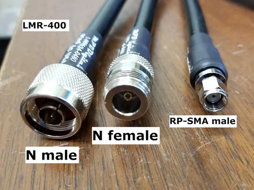 Vista 2 de MPD Digital I LMR400 Cable coaxial IN macho a conectores RP-SMA macho I Puente coaxial I de baja pérdida RF, CB, radioaficionado, transmisores