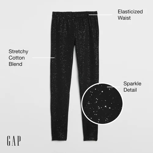 Vista 2 de GAP Pantalones de leggings elásticos brillantes para niñas