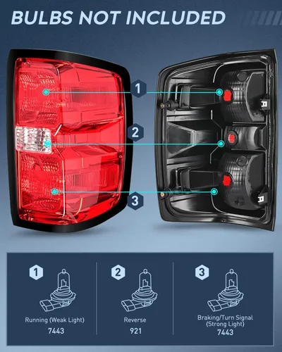 Vista 3 de Ensamble de luz trasera Nilight Compatible con Chevy Silverado 1500 2014 2015 2016 2017 2018 2019, 2500 HD 3500 HD, GMC Sierra 3500HD 2015-2019, Par