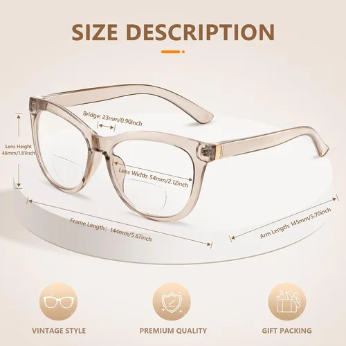 Vista 5 de EASY READ Bifocal Reading Glasses for Women,Blue Light Blocking Computer Readers,Stylish Anti Glare Women Eyeglasses