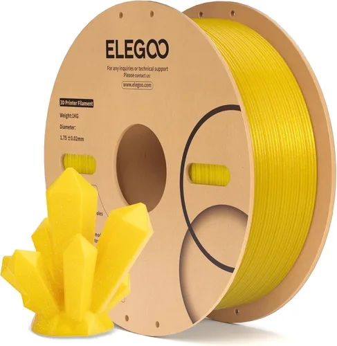 Vista 22 de ELEGOO - Filamento PLA de 1.75 mm (4/64 pulgadas), negro brillante, 2.20 libras, para impresora 3D con brillo centelleante, precisión dimensional