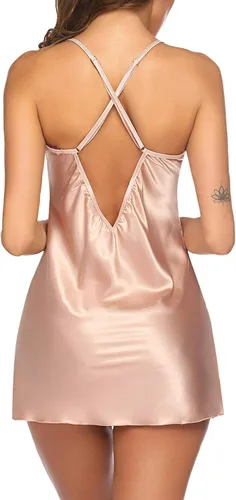 Vista 7 de Avidlove Lencería de encaje de talla grande para mujer, camisón de satén con cuello en V
