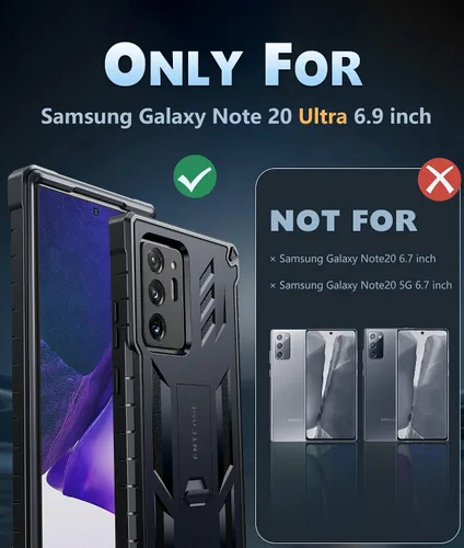 Vista 2 de FNTCASE Funda para Samsung Galaxy Note 20 Ultra: [Protector de pantalla y soporte integrados] [Protección contra caídas de grado militar] Protección