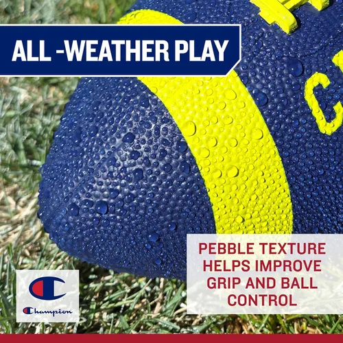 Vista 5 de Champion Blitz Fútbol, Fútbol para Todo Clima, Agarre Mejorado, Cubierta de Goma Duradera y Cordones Moldeados, para Deportes y Entrenamiento al