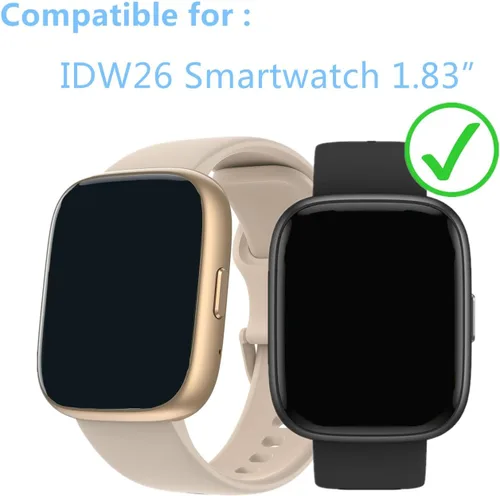 Vista 2 de Protector de Pantalla Para IDW25 / IDW26 Smart Watch 1.83" (Paquete de 6) Película Blanda de TPU Transparente, Compatible con KEEPONFIT, TOOBUR