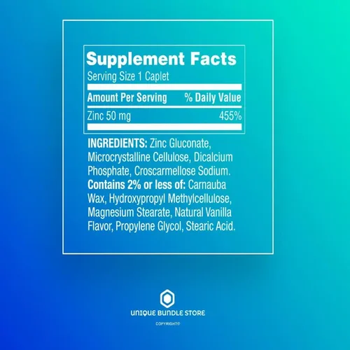 Vista 4 de Zinc 50mg – 200 comprimidos, zinc vegetariano de alta potencia, suplemento diario para hombres y mujeres, soporte mineral sin gluten (paquete de 1)