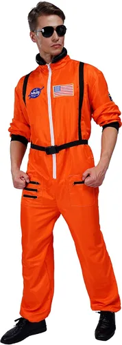 Vista 5 de Maxim Party Supplies Disfraz de astronauta para hombre con parches bordados y bolsillos para adultos