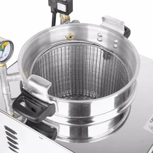 Vista 9 de Freidora eléctrica a presión de 16 litros, freidora de pollo de alta presión de 110 V con características de seguridad, freidora de encimera