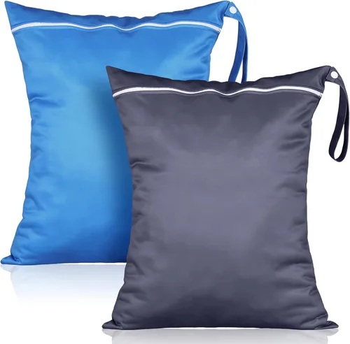 Vista 24 de Shappy 2 piezas de gran bolsa de lavandería de viaje, lavable, impermeable, húmeda y seca, gran bolsa de ropa sucia para baño, entrenamiento