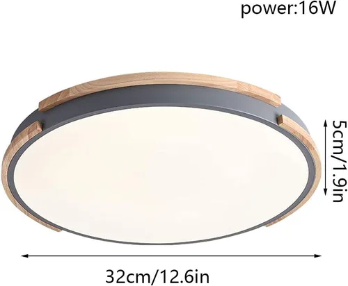 Vista 5 de Lámpara de techo LED redonda, atenuación de tres colores, 16 W, 1590 lúmenes, ahorro de energía, instalación integrada, cerca de lámparas de techo