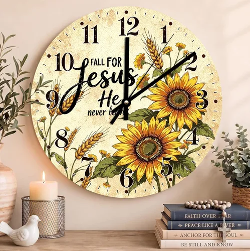 Vista 65 de Reloj con versículo bíblico con citas de Jesús, relojes de 0929Regalos Cristianos (2)