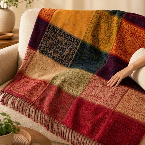 Vista 2 de amorus Boho Sofa Cover, Throw Blankets for Couch (M, 60x75 Inches)