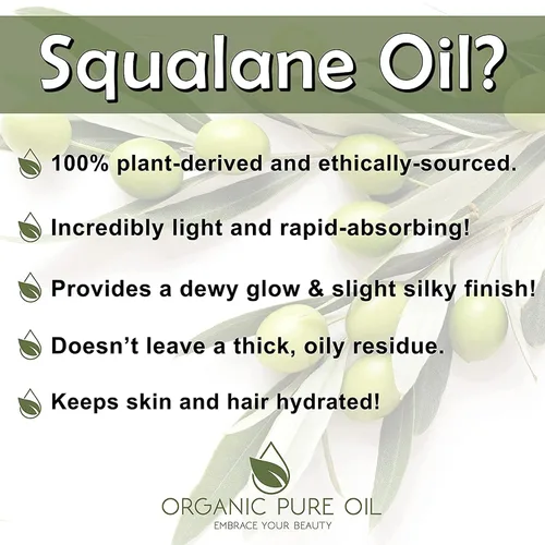 Vista 3 de Aceite de escualano – 8 onzas – Puro, natural, derivado de plantas, sin OMG, refinado, alternativa de escualeno de oliva – Aceite portador