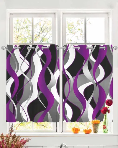 Vista 15 de Cortinas traslúcidas de hojas de eucalipto de 39 pulgadas de largo, juego de 2 paneles de cortinas para cocina, dormitorio, sala de estar, pasillo