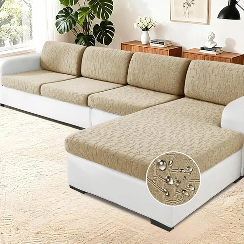Vista 36 de MAXIJIN Fundas de cojín impermeables para sofá, funda de cojín individual de asiento de silla, fundas elásticas para sofá modular con parte inferior