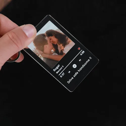 Vista 8 de Llavero de fotos acrílico personalizado, llavero de música Spotify personalizado con código escaneable, regalo para parejas, amigos, regalo para él