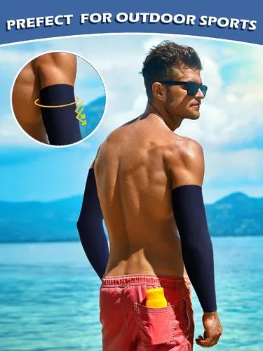 Vista 4 de 10 pares de mangas de sol refrescantes para hombres y mujeres, con protección ultravioleta