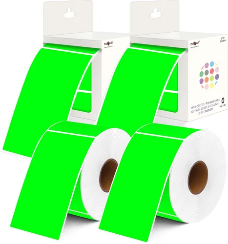 Vista 38 de PARLAIM 5 x 3 pulgadas Rectángulo de colores pegatinas de inventario, 1000 unidades de 4 rollos de etiquetas adhesivas cuadradas para cajas móviles