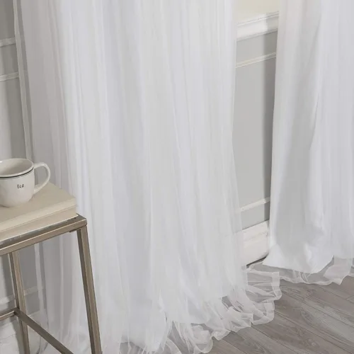 Vista 7 de Best Home Fashion Revestimiento de tul de encaje con aislamiento térmico y apagones sólidos