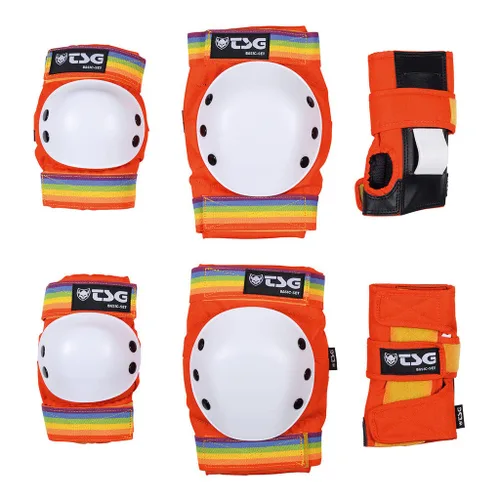 Vista 7 de TSG Juego de almohadillas básicas, todo en uno de protección para patineta, rodilleras, coderas y muñequeras, espuma de copa EVA, tapas
