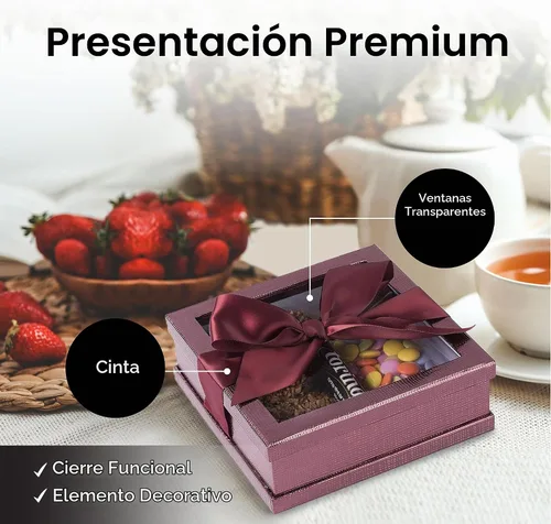 Vista 3 de Hammont - Cajas de regalo con ventana transparente Granate