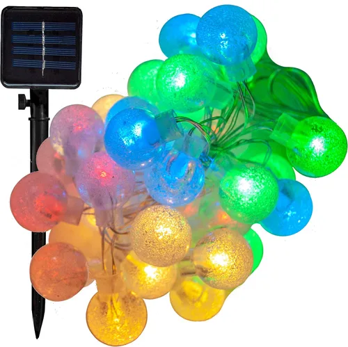 Vista 10 de Hometown Evolution, Inc. Tira de luces de burbujas de aire alimentadas por energía solar, 30 LED blanco cálido, 8 modos, impermeable al aire libre
