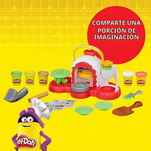 Vista 2 de Play-Doh Stamp 'N Top - Juguete para horno de pizza con 5 colores no tóxicos